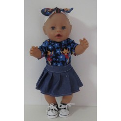 plooirok baby born 43cm