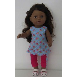 zomersetje blauw roosjes baby born 43cm