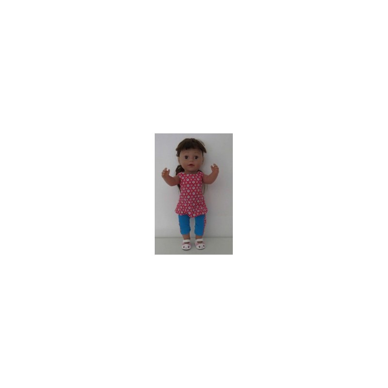 zomersetje rood gebloemd baby born 43cm