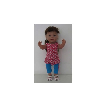 zomersetje rood gebloemd baby born 43cm