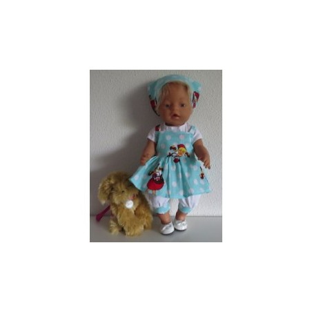 zomersetje mint stippen baby born 43cm