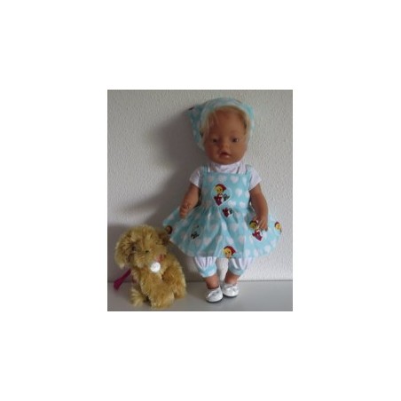 zomersetje mint met hartjes baby born 43cm