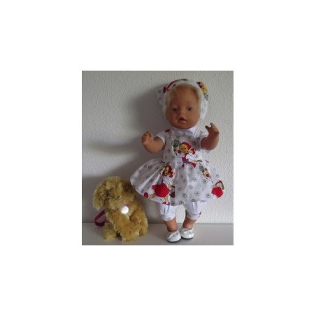 zomersetje wit met bloemen baby born 43cm