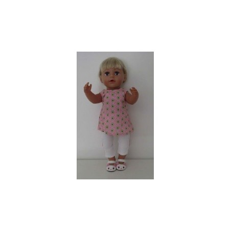 zomersetje roze bloemen baby born 43cm