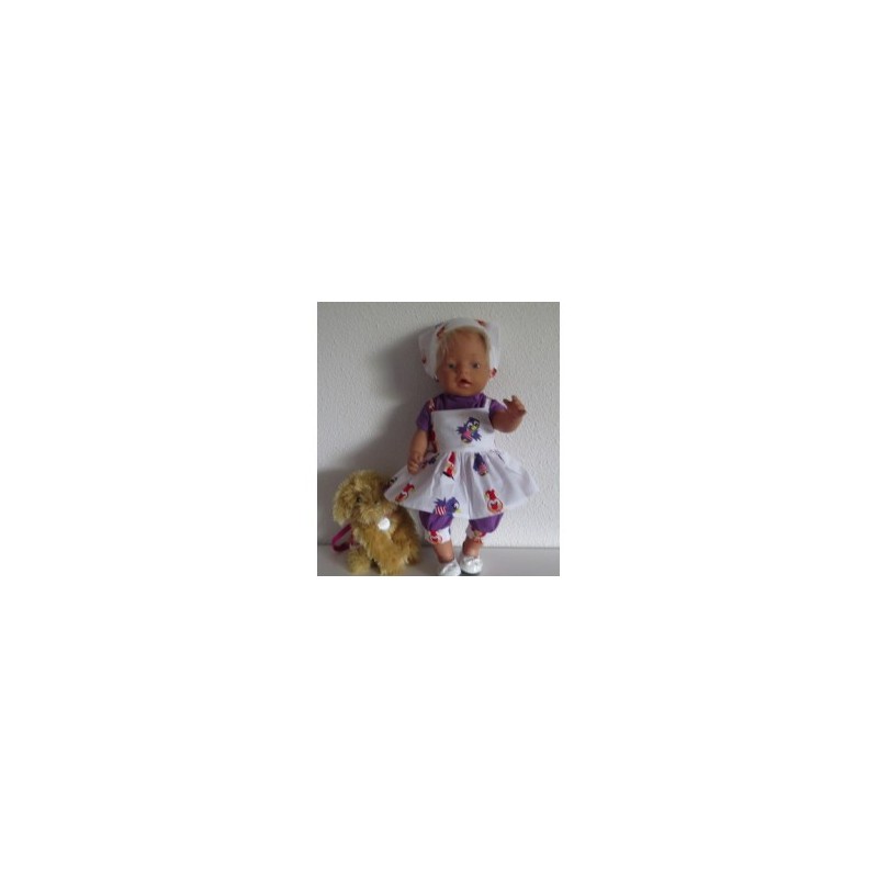 zomersetje wit met jet en joki baby born 43cm