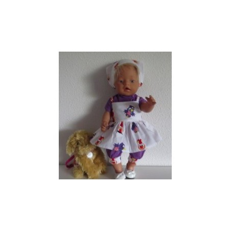 zomersetje wit met jet en joki baby born 43cm