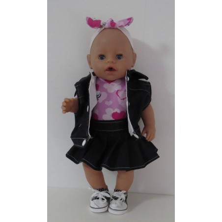 plooirok hond baby born 43cm