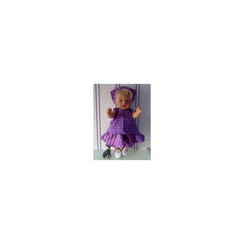 zomersetje roze met lila baby born 43cm
