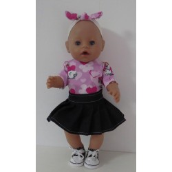 plooirok hond baby born 43cm