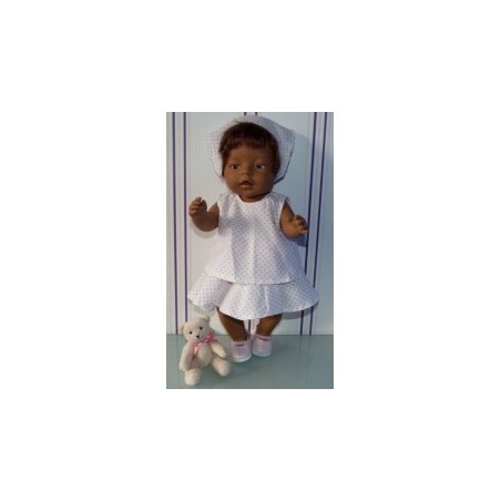 zomersetje met stippen roze baby born 43cm