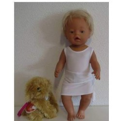badpak wit glimmend met omslagrokje baby born 43cm