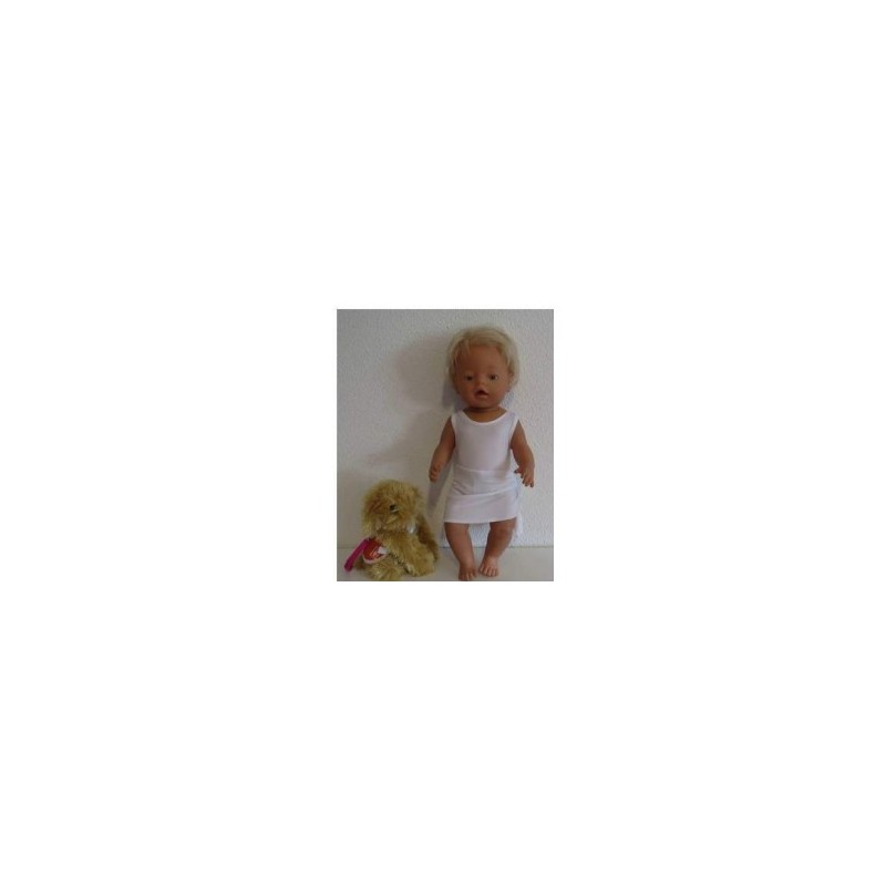 badpak wit glimmend met omslagrokje baby born 43cm