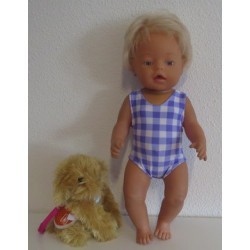 badpak paars geruit baby born 43cm