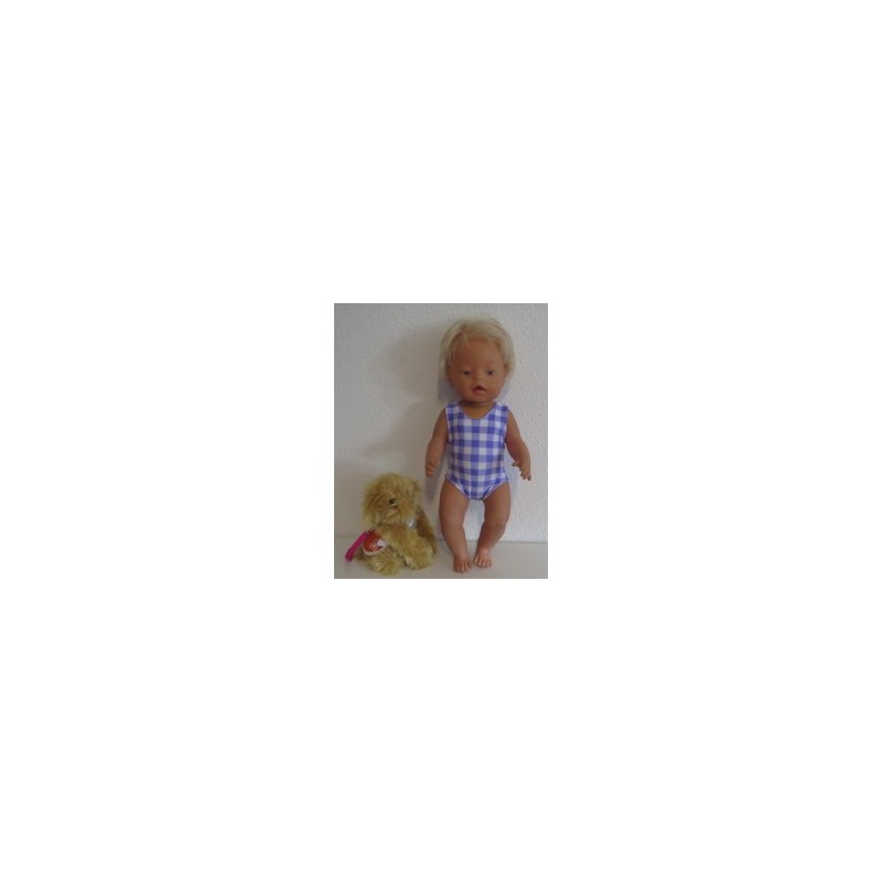 badpak paars geruit baby born 43cm