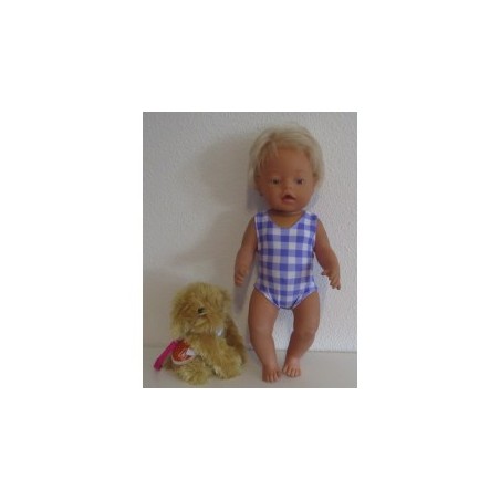 badpak paars geruit baby born 43cm