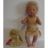 badpak bruin met omslagrokje baby born 43cm
