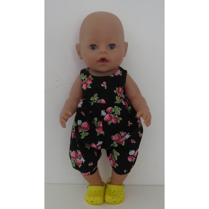 speelpakje zwart aardbeienbaby born 43cm