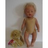 badpak bruin met omslagrokje baby born 43cm