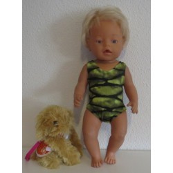 badpak groen bewerkt baby born 43cm