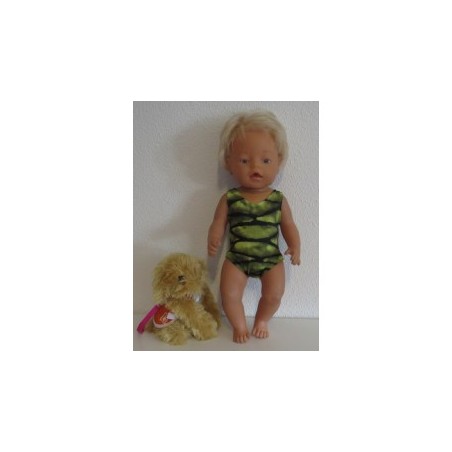 badpak groen bewerkt baby born 43cm