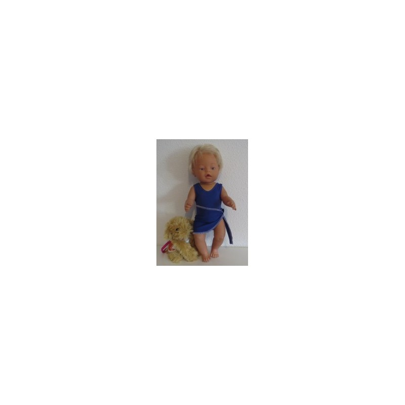 badpak donker blauw met omslagrokje baby born 43cm