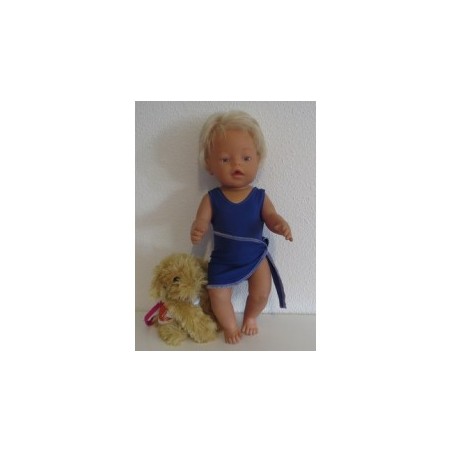 badpak donker blauw met omslagrokje baby born 43cm