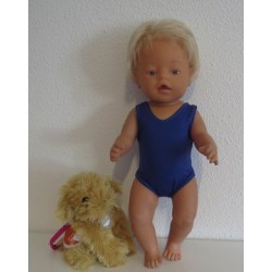 badpak donker blauw baby born 43cm