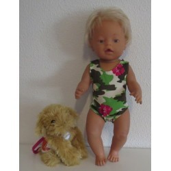 badpak leger print baby born 43cm
