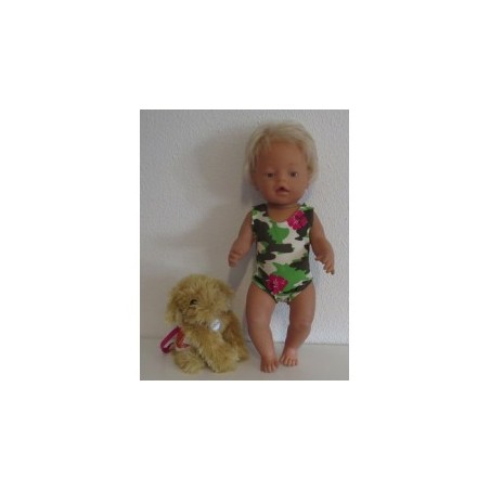 badpak leger print baby born 43cm