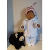 complete set blauw met vossen roze baby born 43cm