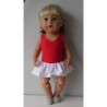 badpak rood met rokje wit baby born 43cm