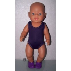 badpak donker paars baby born 43cm