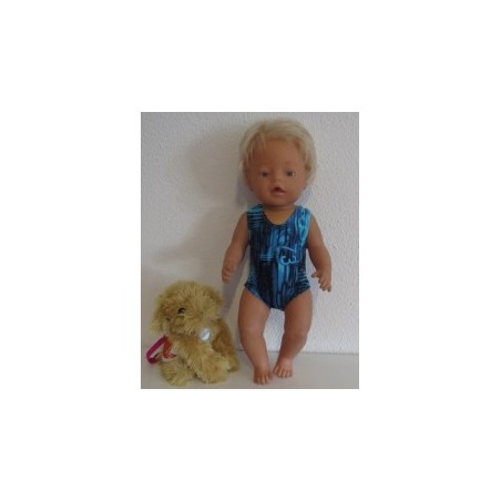 badpak blauw bewerkt baby born 43cm