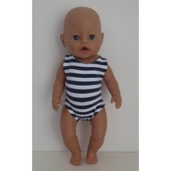 badpak blauw gestreept baby born 43cm