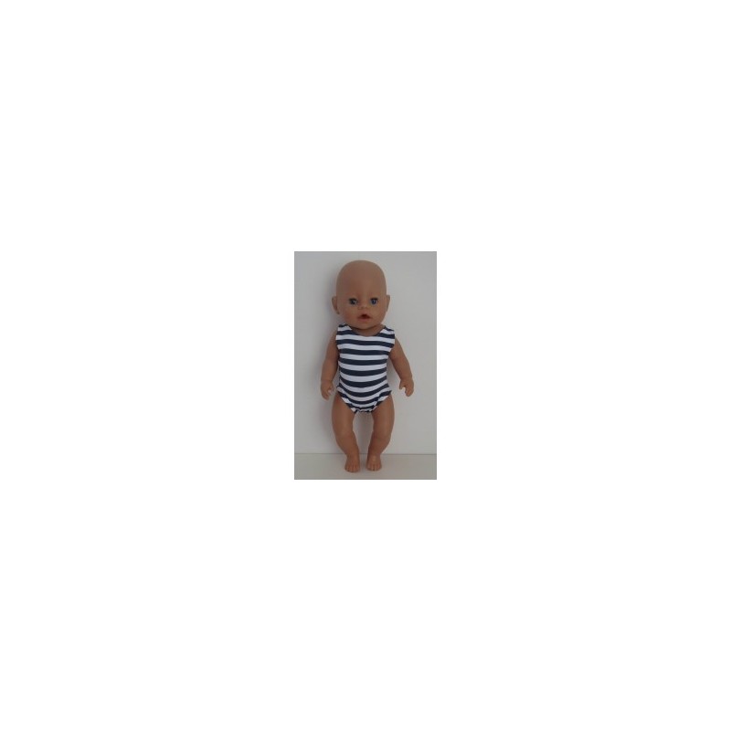 badpak blauw gestreept baby born 43cm