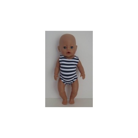 badpak blauw gestreept baby born 43cm