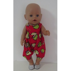speelpakje rood uilen baby born 43cm