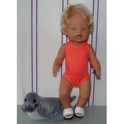 strandbadpak licht rood baby born 43cm