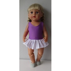 badpak lila met rokje wit baby born 43cm