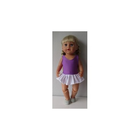 badpak lila met rokje wit baby born 43cm