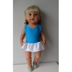 badpak blauw met rokje wit baby born 43cm