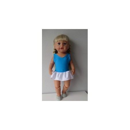 badpak blauw met rokje wit baby born 43cm