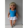 badpak blauw met rokje wit baby born 43cm