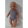 badpak blauw gestreept met rood baby born 43cm