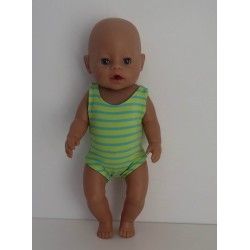 badpak groen gestreept baby born 43cm