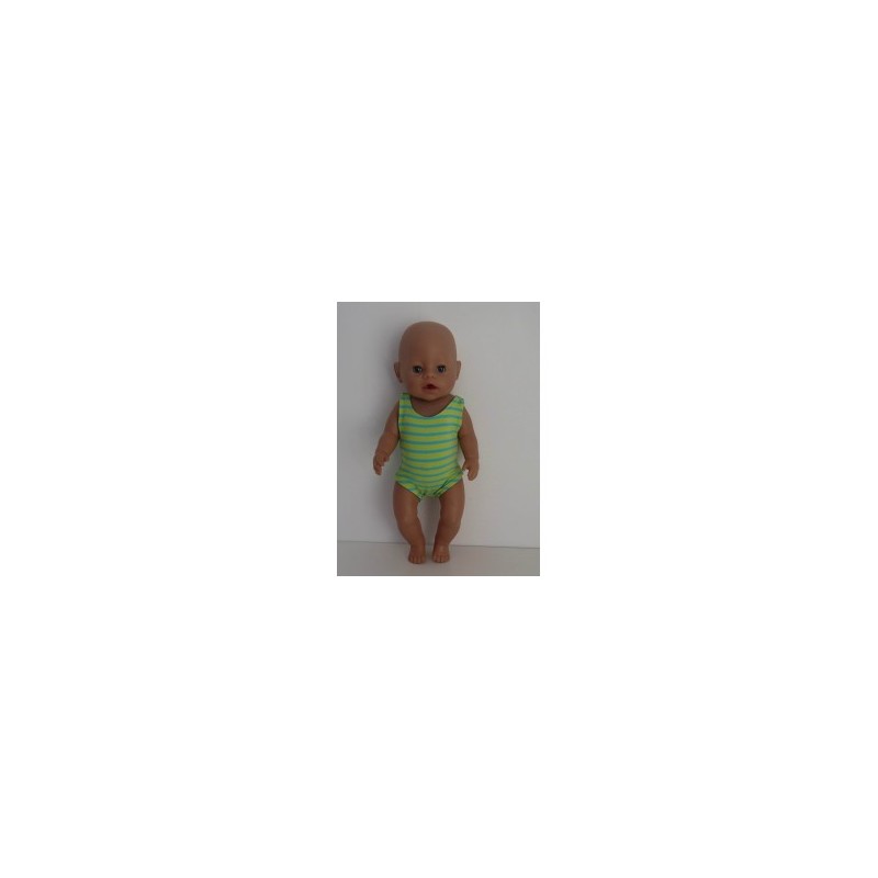 badpak groen gestreept baby born 43cm