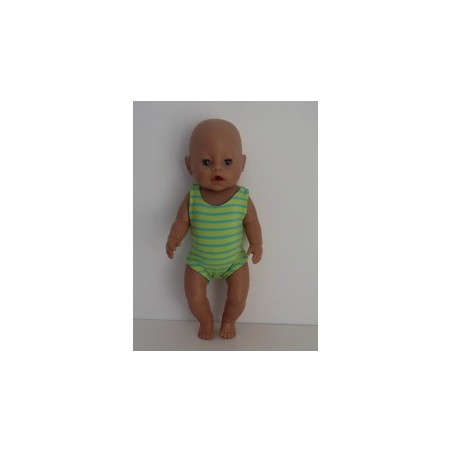 badpak groen gestreept baby born 43cm