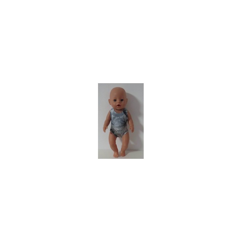 badpak gebloemd grijs baby born 43cm