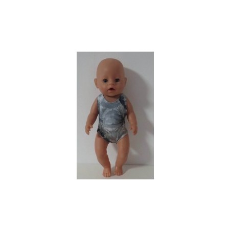 badpak gebloemd grijs baby born 43cm