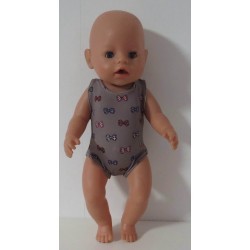 badpak bruin met strikjes baby born 43cm